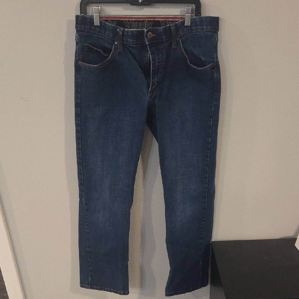 Wrangler Men's Dark Blue Slim Straight Jeans